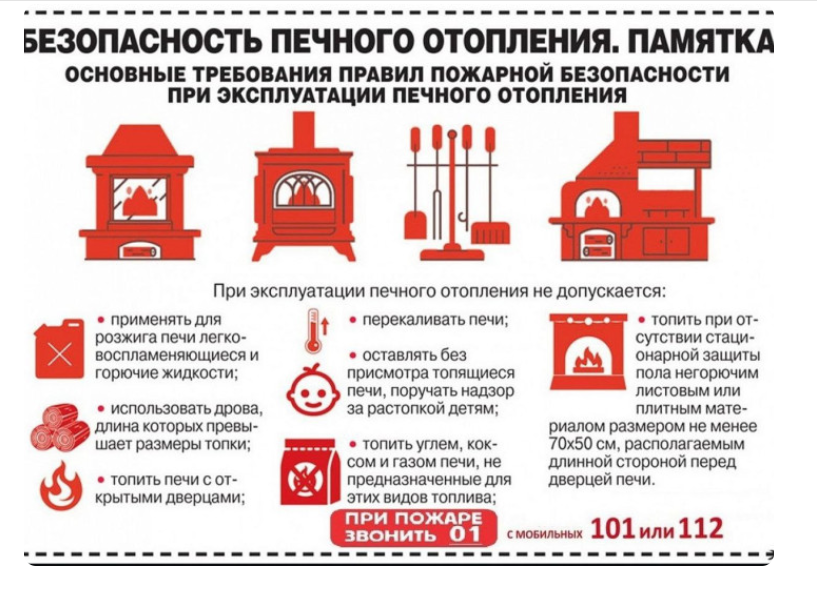 Правила пожарной безопасности при эксплуатации печного отопления.