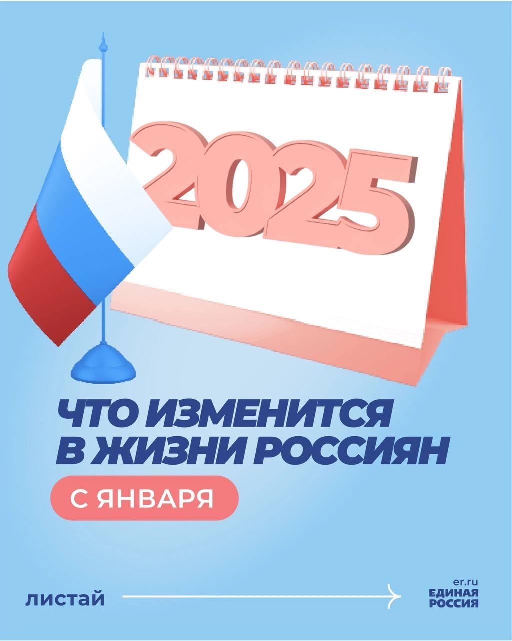 Что изменится в жизни россиян с января 2025 г..